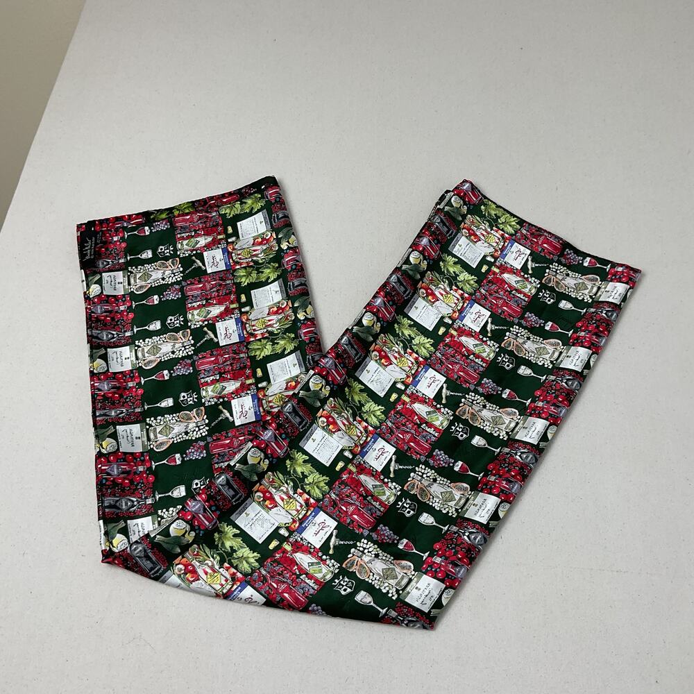 Nicole Miller Silk Scarf Wine Themed Pattern 42x42